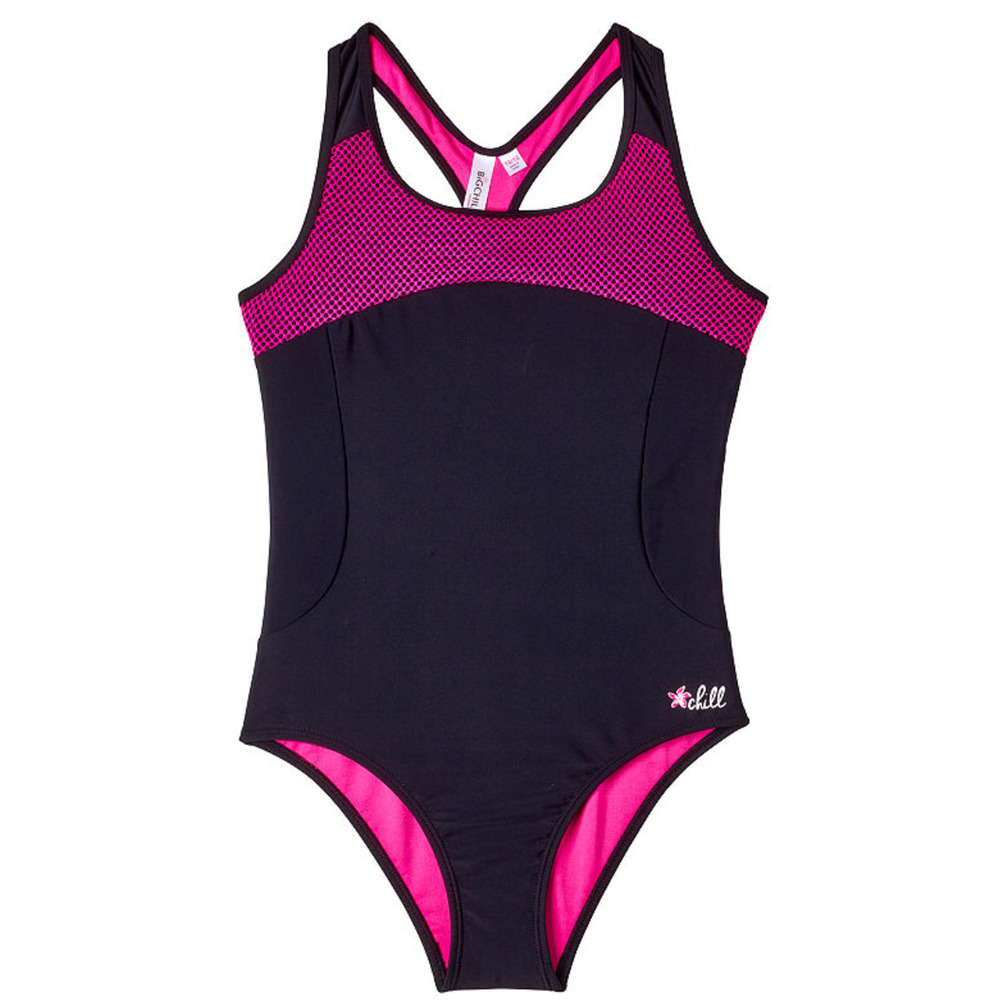 Big Chill Girls One Piece Swimsuit Black Size 14/16